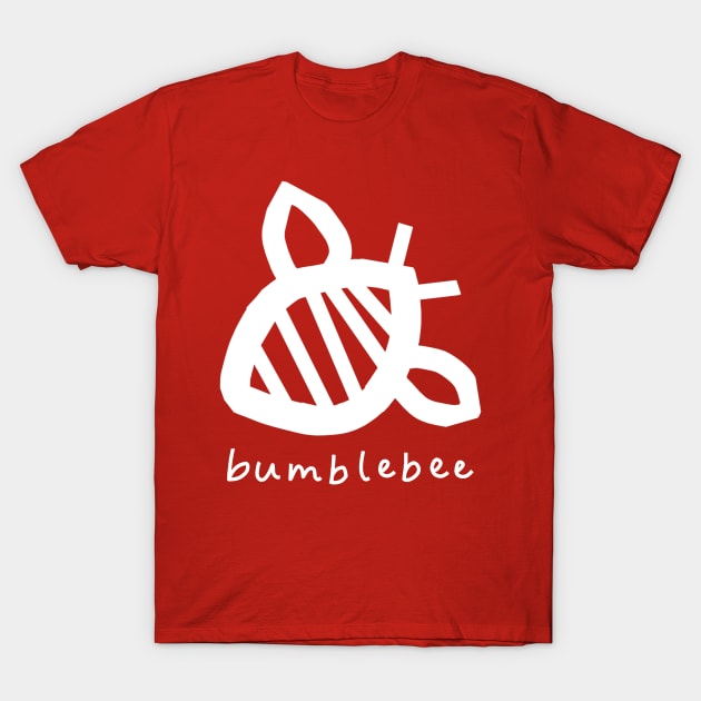 Chunky Line Bumblebee in White T-Shirt by ellenhenryart